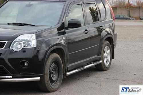 Пороги труба нерж. для Nissan X-Tail 2006-2013 /Ø60