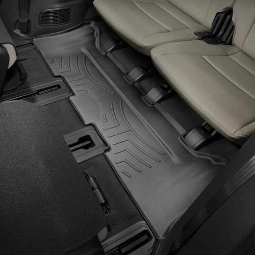 Килимки в салон для Hyundai Santa Fe 2012 - з бортиком чорні 3 ряд GRAND 444404