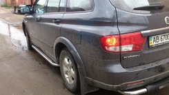Пороги лист нержавейка для Ssang Yong Kyron 07+ труба 60  мм