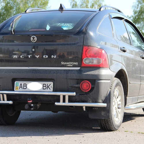 Захист заднього бампера подвійна для Ssang Yong Action