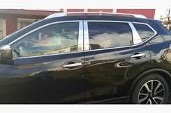 Хром накладки на стійки дверей нерж. 4шт. для Nissan X-trail 2014+ (Carmos)