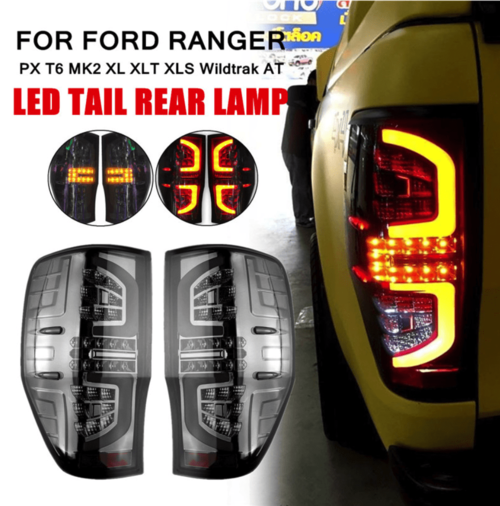 Задні ліхтарі LED для Ford Ranger T6, T7 2012-2016, 2017+ (чорні)