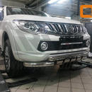 Захист переднього бампера Mitsubishi L200 (2016-2019)/ Fiat FullBack (подвійний Shark) d60/60