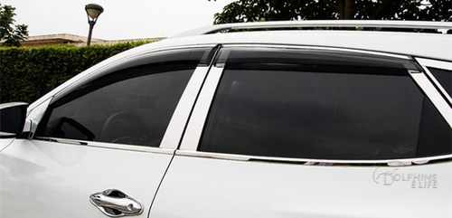 Дефлектори вікон вітровики з хром окантовкою (нерж.) для Hyundai IX35