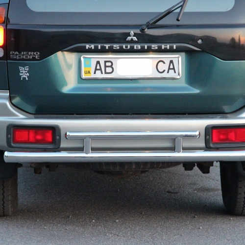 Захист заднього бампера подвійна для Mitsubishi Pajero Sport 1996-2008