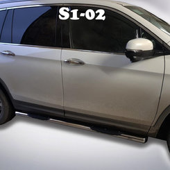 Пороги труби нерж. D60 з нападом під ногу для Honda Pilot 2016-
