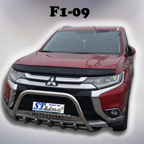 Кенгурятник з написом і грилем D60 для Mitsubishi Outlander 2015+ (WT004)