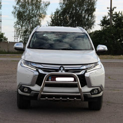 Кенгурятник з грилем для Mitsubishi Pajero Sport 2016+