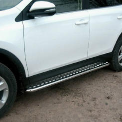 Пороги майданчик нержавіюча сталь для Toyota Rav 4 2013+ пороги з нержавіючої сталі d60 з листом з нержавіючої сталі