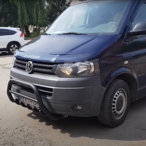 Кенгурятник з перемичкою і грилем D60 для Dodge Nitro 2007+ (WT003, чорний мат)
