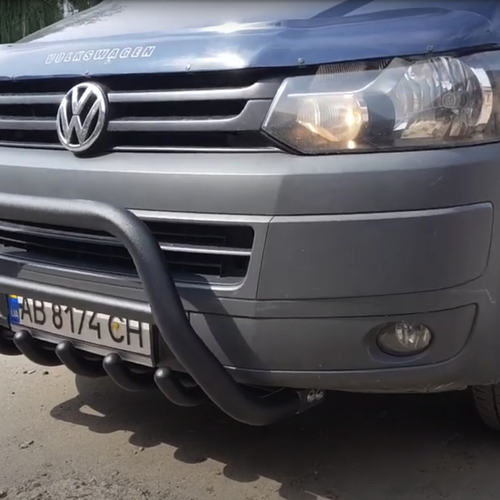Кенгурятник з перемичкою і грилем D60 для Dodge Nitro 2007+ (WT003, чорний мат)
