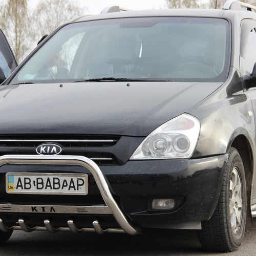 Кенгурятник з написом і грилем D51 для BMW X6 2008-2013 (WT004)