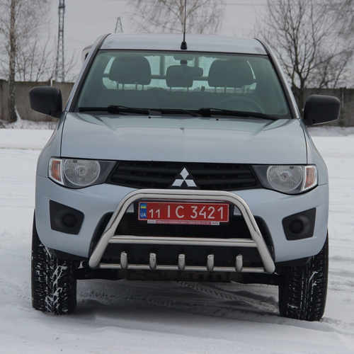 Кенгурятник з перемичкою і грилем D60 для Mitsubishi Pajero Sport 2008+