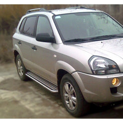 Пороги майданчик для Hyundai Tucson майданчик з нержавіючим листом d60
