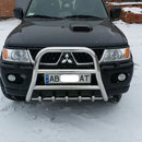 Кенгурятник з перемичкою і грилем високий Mitsubishi Pajero Sport 1998-2008