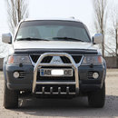 Кенгурятник високий з двома перемичками і грилем для Mitsubishi Pajero Sport 1998-2008