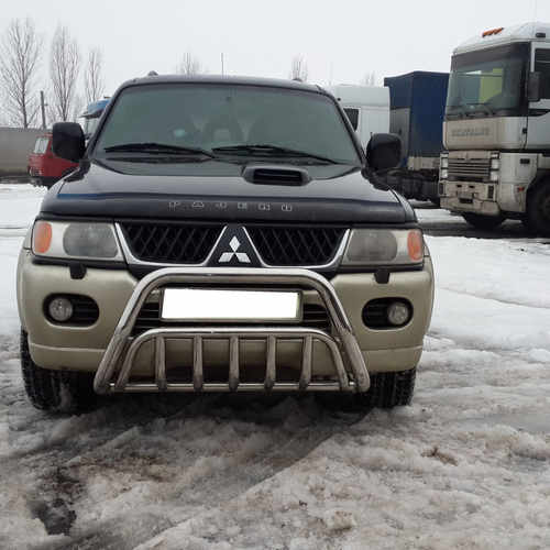 Кенгурятник з гратами для Mitsubishi Pajero Sport 1996-2006