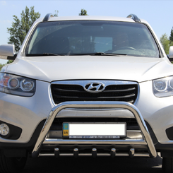 Кенгурятник з перемичкою і грилем D60 для Hyundai Santa Fe 2006-2012