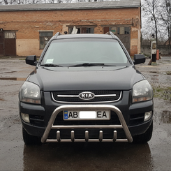 Кенгурятник з перемичкою і грилем D60 для Kia Sportage 2004-2010