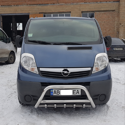 Кенгурятник з перемичкою і грилем D60 для Opel Vivaro 2004-2014