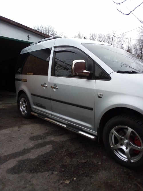 Пороги труба нерж. для VW Caddy 2004- /Ø60