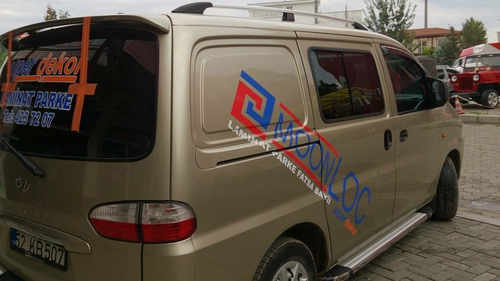 Алюмінієві рейлінги для Hyundai H1 (Starex) 2008+ хромовані (Металева ніжка)