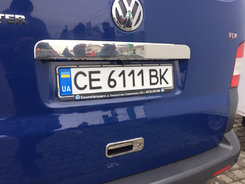 Хром накладка над номером на кришку багажника (нерж.) 1-дверн.(ляда) для VW T5 2003-2015 Carmos (Туреччина)