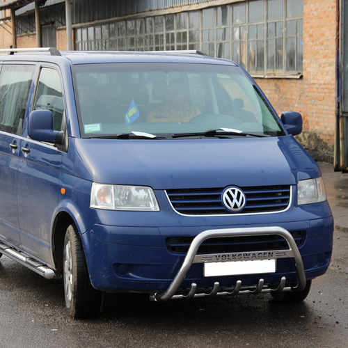 Кенгурятник D51 з написом для Фольксваген Т5 2003-2010