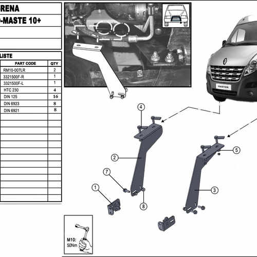 Захист переднього бампера для Opel Movano 2010- (ST-Line, ST008)