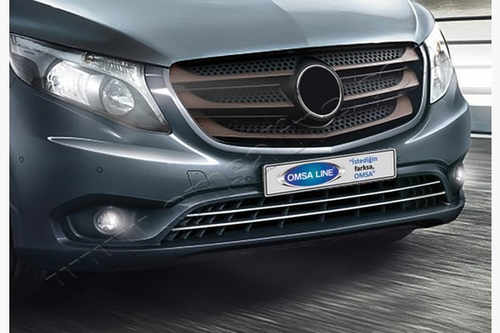 Хром накладки на решітку бампера для Mercedes Vito 447 2015+ (пасажир)