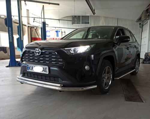 Захист переднього бампера подвійний для Toyota Rav 4 2019+ Діаметр 60-42мм