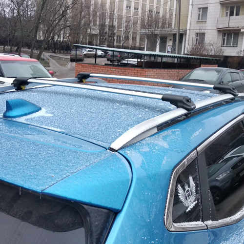 Перемички поперечки на штатні рейлінги Turtle Air 1 для Nissan Navara 2015+ Сріблясті