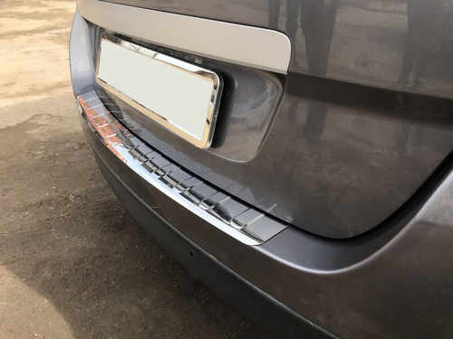 Накладка на задний бампер с загибом (нерж.) для Renault Grand Scenic 2009-2016