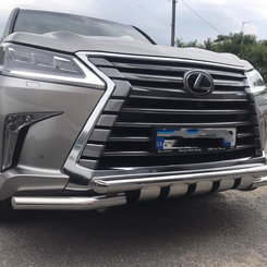 Захист переднього бампера Lexus LX (2015-) (подвійний) Shark