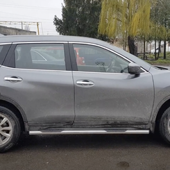 Бічні труби B2 для Nissan X-trail 2014-2021, (2шт, нерж) 60мм