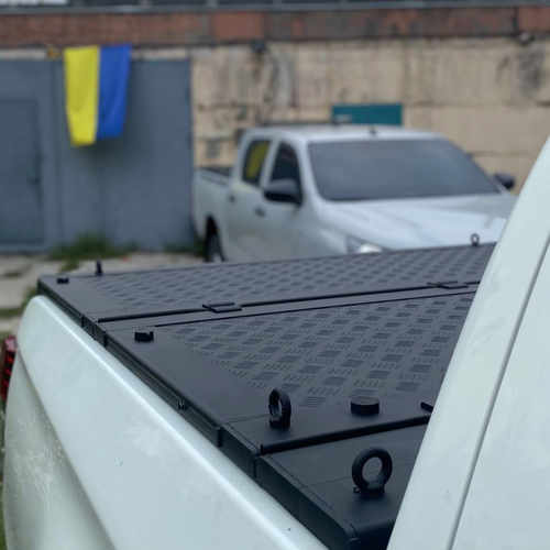 Алюмінієва кришка двосекційна (чорна) на кузов для GMS Sierra