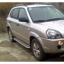 Пороги майданчик (чорний метал) для Hyundai Tucson з алюмінієвим листом d42