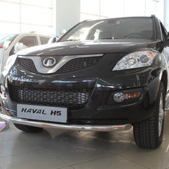 Захист переднього бампера (чорний метал) для Great Wall Haval H5