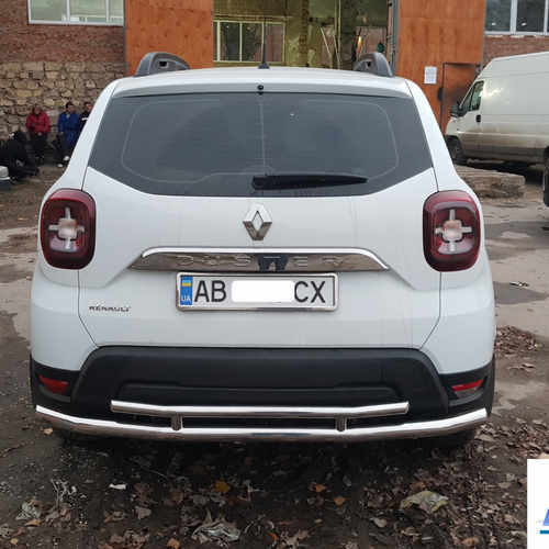 Захист заднього бампера подвійна для Renault Duster 2018+