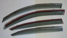 Дефлектори вікон вітровики з хром окантовкою з нерж. Skoda Octavia A5