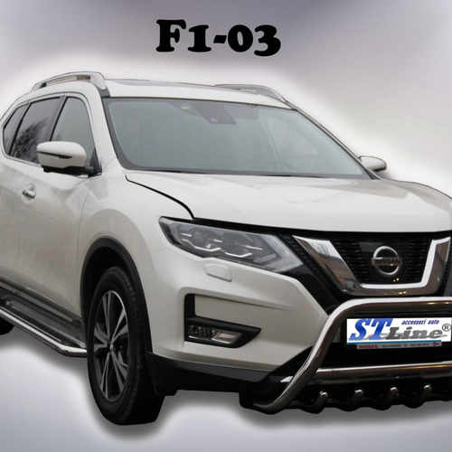 Кенгурятник з перемичкою і грилем D60 для Nissan X-trail 2017+