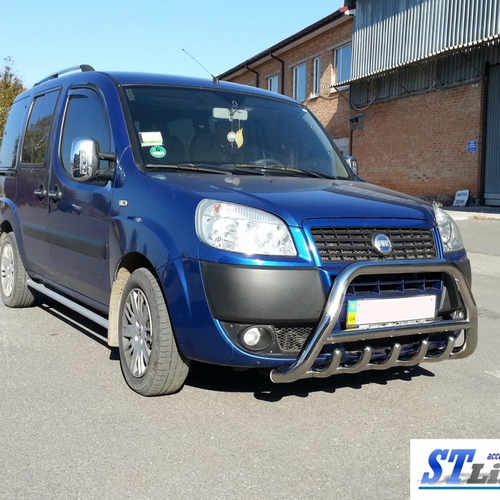 Кенгурятник з перемичкою і грилем D60 для Fiat Doblo 2000-2010