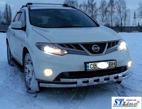 Захист переднього бампера подвійний для Nissan Murano 2009+