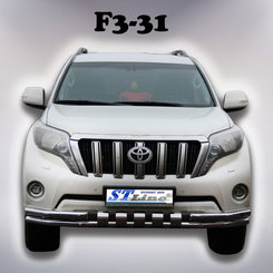 Защита переднего бампера двойная с грилем для Toyota Land Cruiser Prado 150