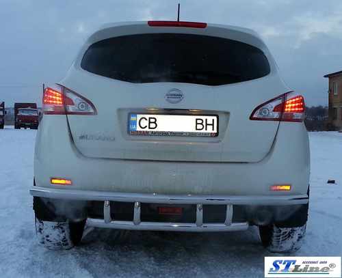 Захист заднього бампера подвійна для Nissan Murano 09-