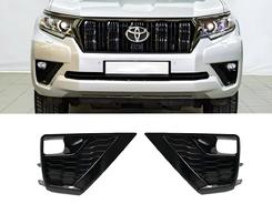Накладки крышки на туманки Toyota Land Cruiser Prado 150 2018+ 2шт. ПОД  ПОКРАСКУ!