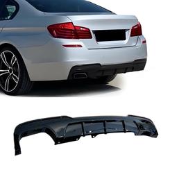 Дифузор накладка заднього бампера M - Performance BMW 5 series F10 2010-2016 під 1 вихлопну, чорний глянець