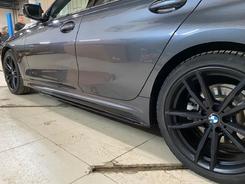 Леза під пороги M-Perfomance BMW 3 series G20 G21 2018 - 2шт. чорний глянець