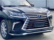 Обвіс тюнінг переднього бампера Lexus LX 570 2015-2022 колір чорний 202