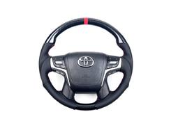 Руль анатомический в сборе черный SPORT под карбон Toyota Land Cruiser 200 / Prado 150